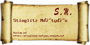Stieglitz Mátyás névjegykártya